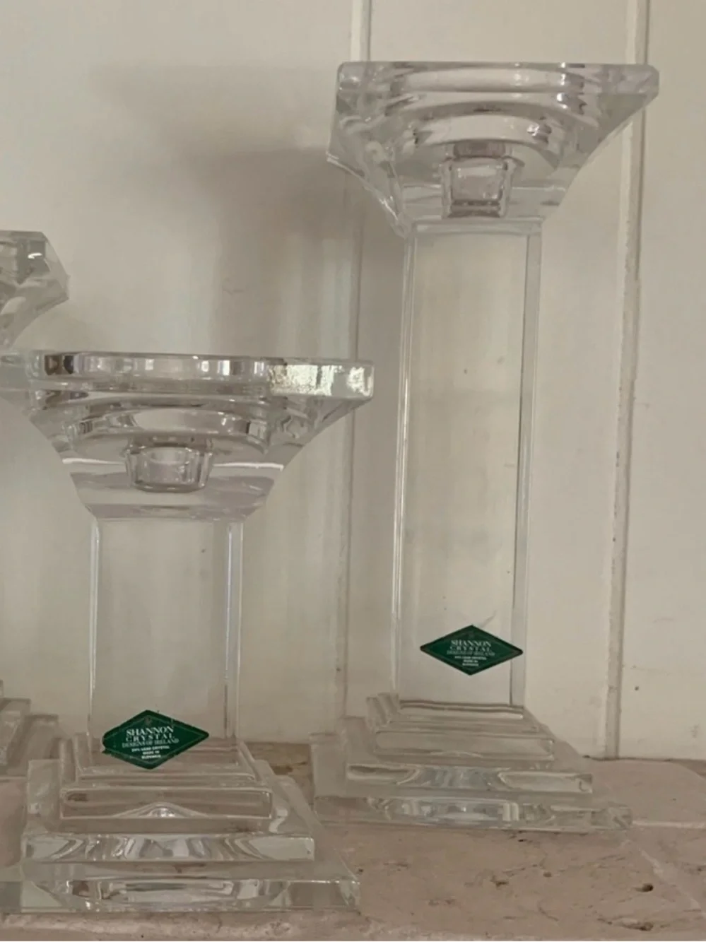 Shannon Crystal Pillar Candle Holder - 9”